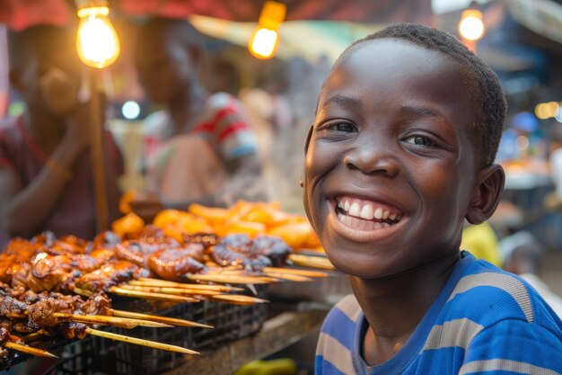 African kid in a marketplace