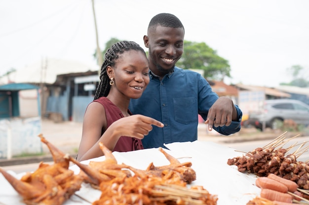 African people getting some street food