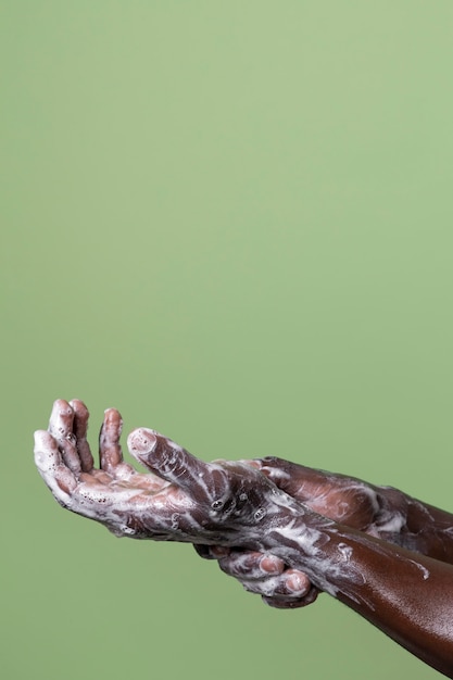 African person washing hands