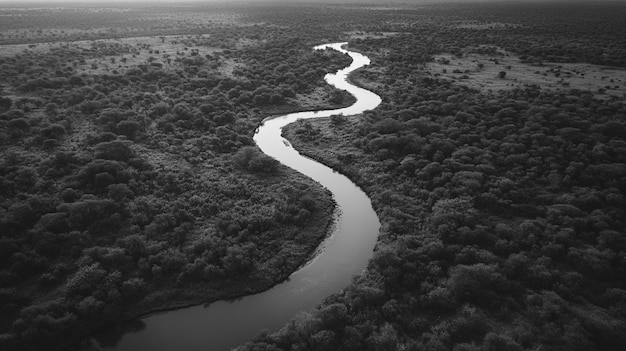 Free Photo african savannah scene in black and white