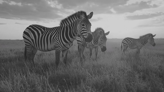 Free Photo african savannah scene in black and white