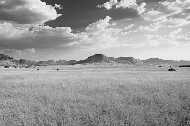 Free photo african savannah scene in black and white