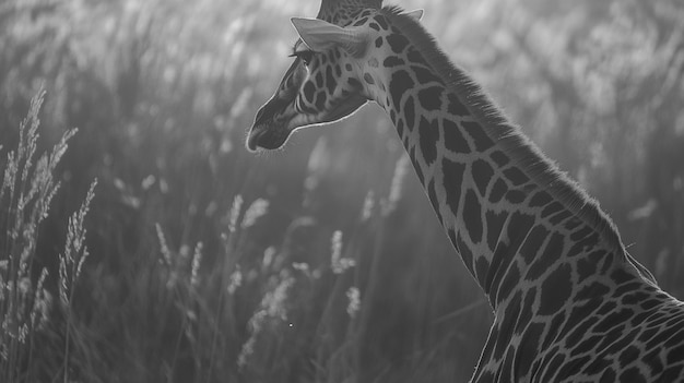 Free Photo african savannah scene in black and white