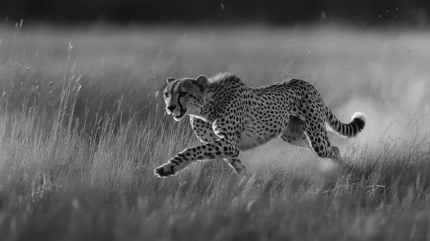 Free photo african savannah scene in black and white