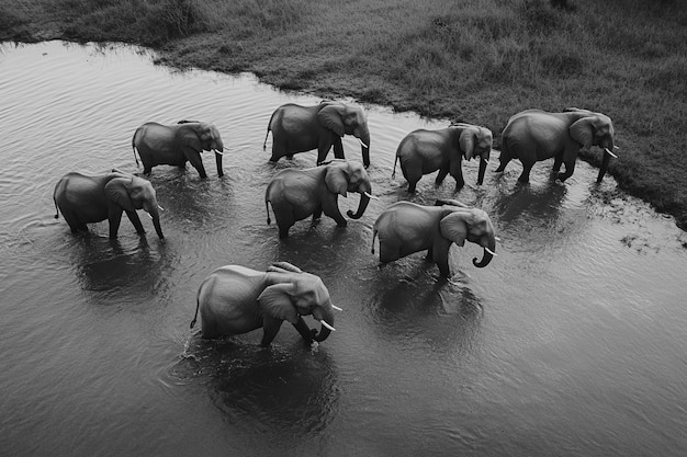 Free Photo african savannah scene in black and white