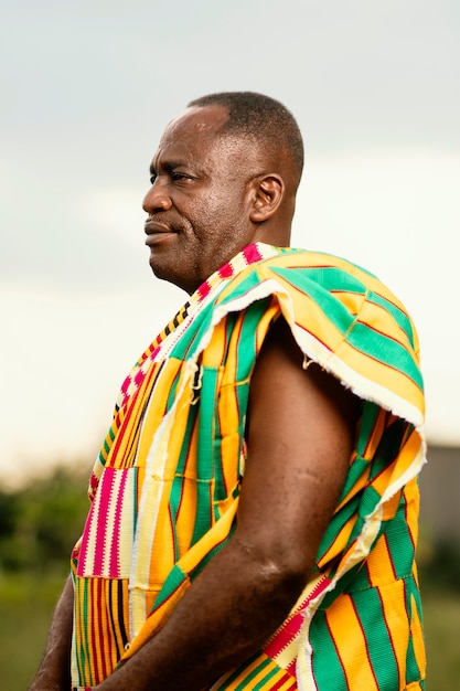 African senior man with traditional clothes