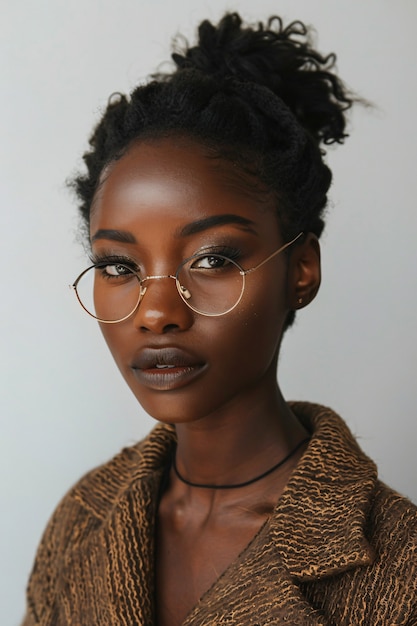 Free photo african woman posing in studio