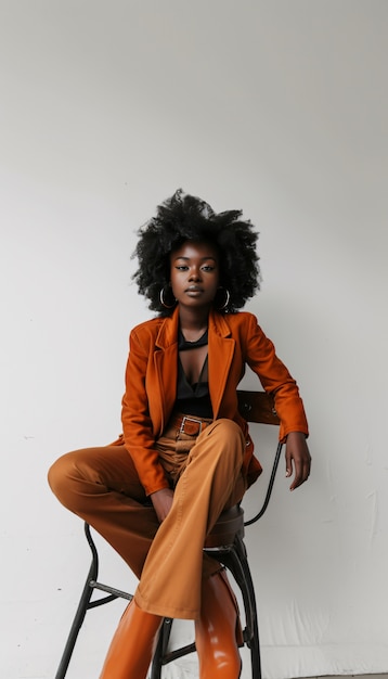 Free photo african woman posing in studio