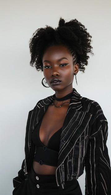 Free photo african woman posing in studio