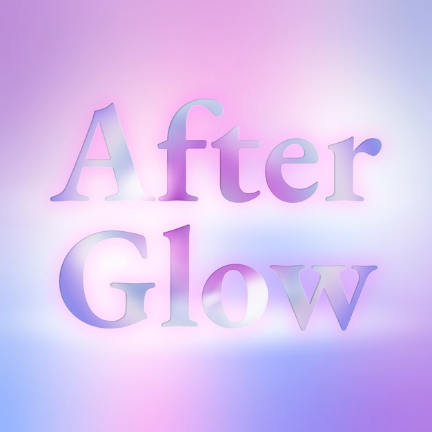 Free Photo afterglow aesthetic typography in colorful gradient font