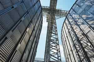 Free photo agricultural silos. building exterior.