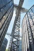 Free photo agricultural silos. building exterior.