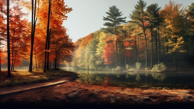 Free photo ai generated fall leaves picture