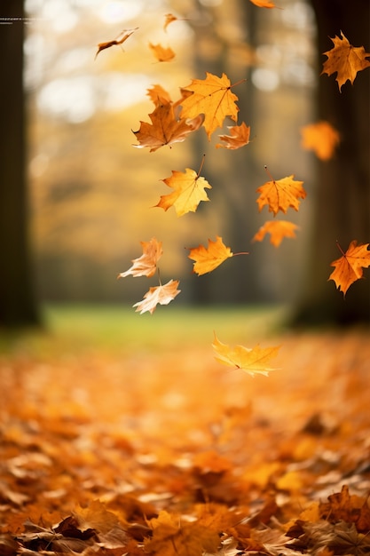 Ai generated fall leaves picture