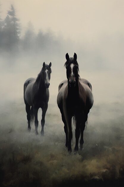 Ai generated horses picture