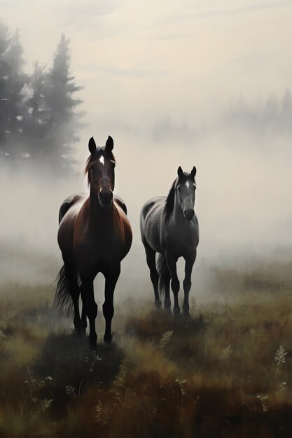 Ai generated horses picture