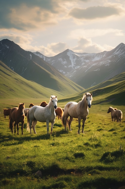 Ai generated horses picture