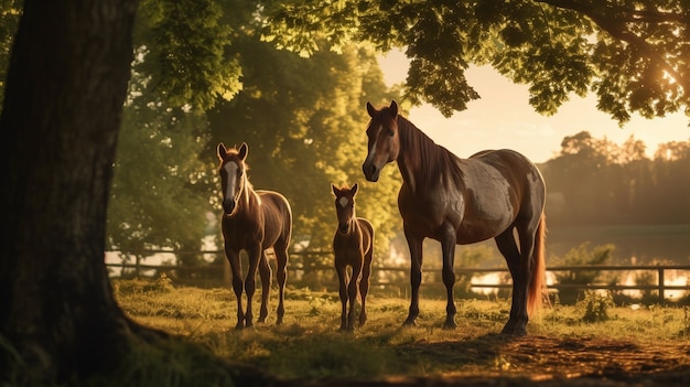 Free photo ai generated horses picture