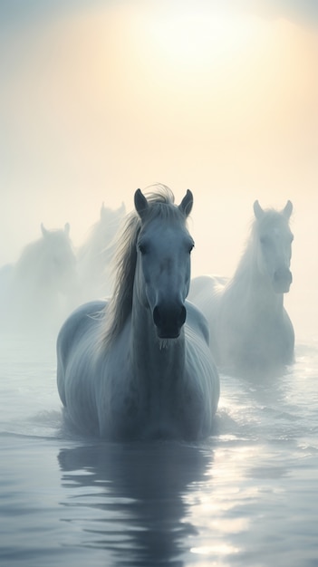 Free Photo ai generated horses picture