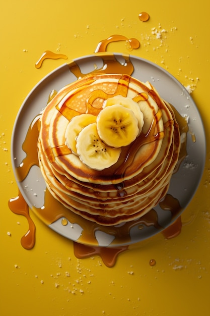 Free photo ai generated image of banana pancakes