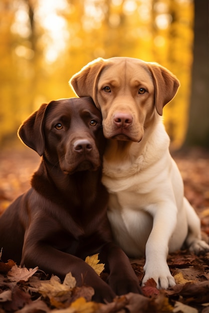 Ai generated labrador retriever dogs  picture