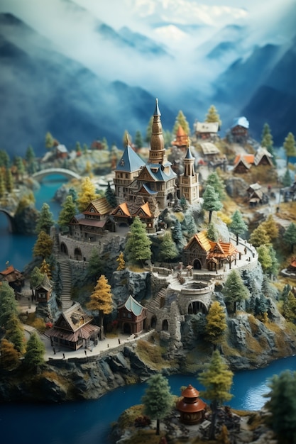 Free photo ai generated medieval fantasy cities