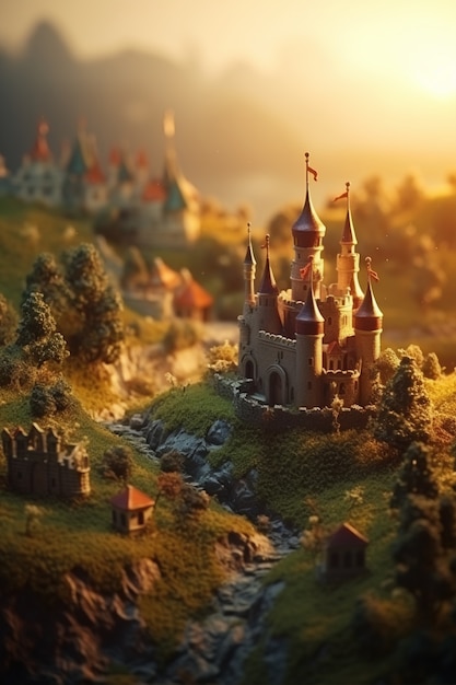 Free photo ai generated medieval fantasy city