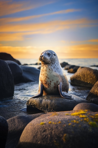 Ai generated realistic pictures of seals