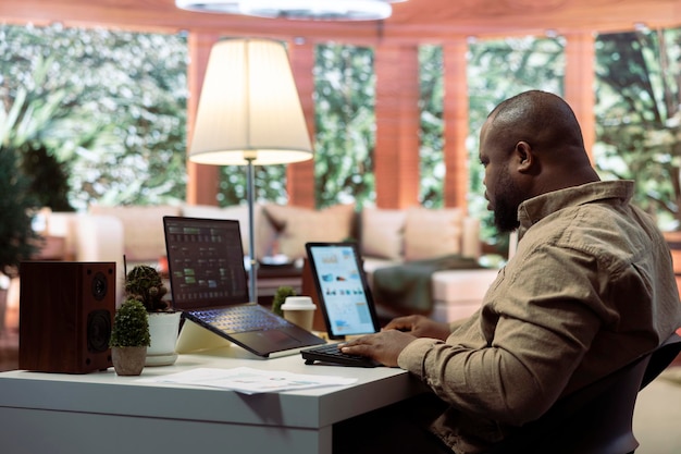 Free photo ai software engineer coding modern innovative development project on his laptop