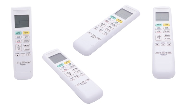 Air conditioning remote on white background isolated. Home temeprature control