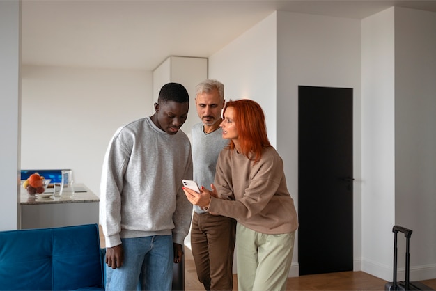 Airbnb host welcoming guests