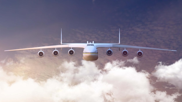 Aircraft AN225 3D render Illustration