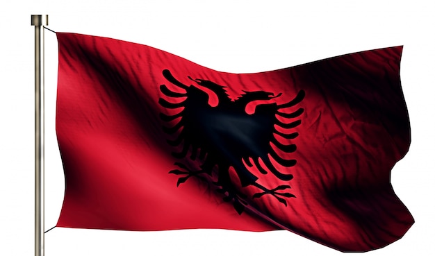 Albania National Flag Isolated 3D White Background