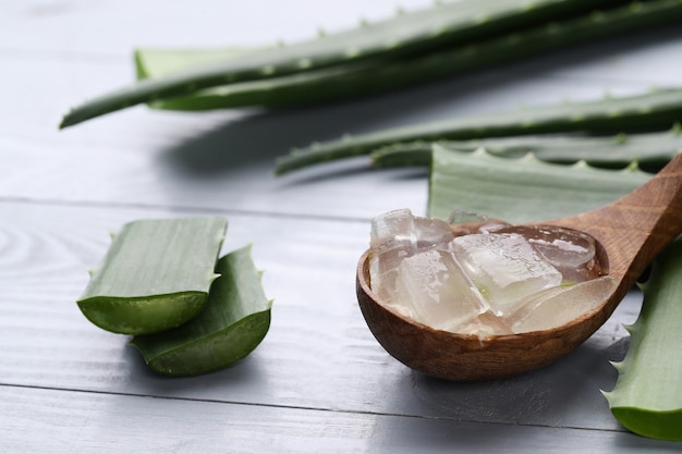 Aloe vera slices for skin care