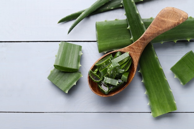 Aloe vera slices for skin care