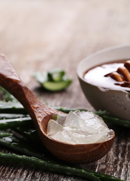 Aloe vera slices for skin care