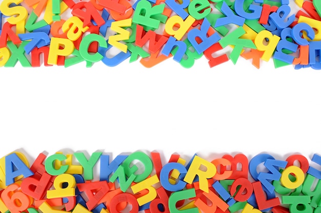 Alphabet letters on white background