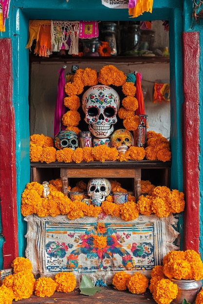 Free photo altar for  day of the dead celebration