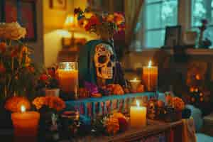 Free photo altar for  day of the dead celebration