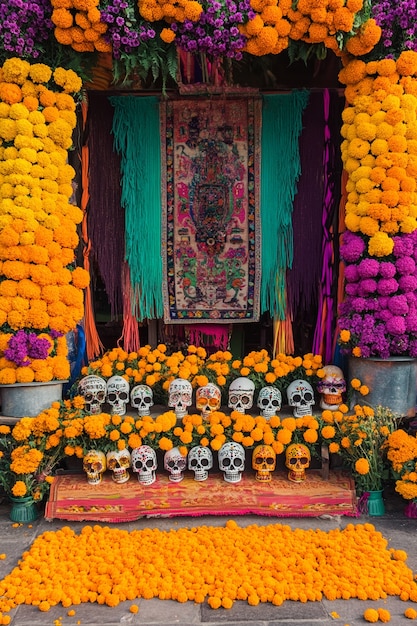 Free photo altar for  day of the dead celebration