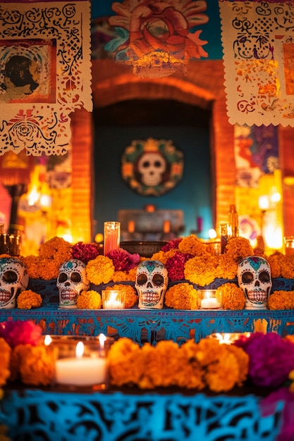 Free photo altar for  day of the dead celebration