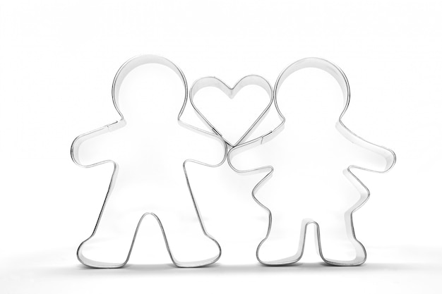 Free photo aluminium mold with couple form