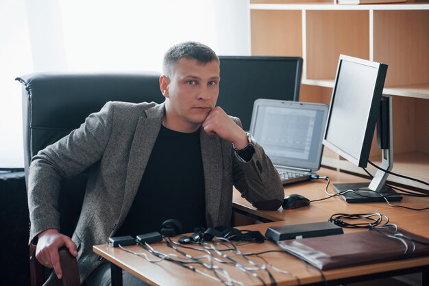 Always happy to see you. Welcome. Polygraph examiner works in the office with his lie detector's equipment