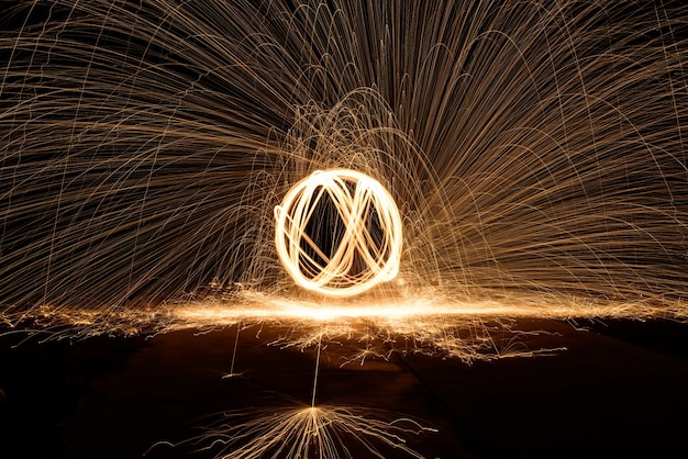 Free photo amazing people abstract flaming dance