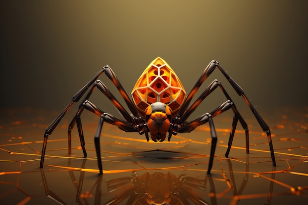 Free Photo amber like three-dimensional spider