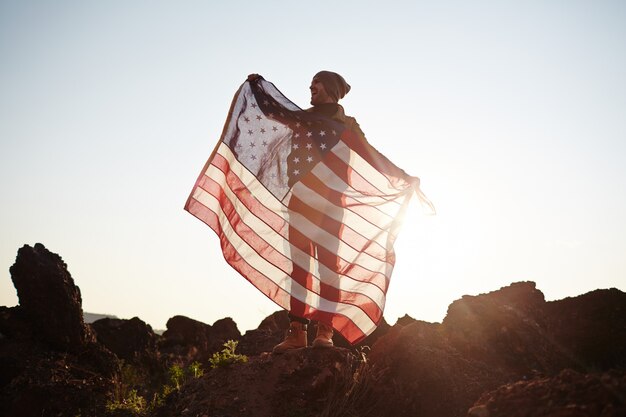 American Citizen on Mountain Top