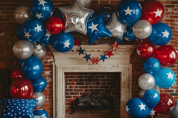 Free photo american colors household decorations for independence day celebration