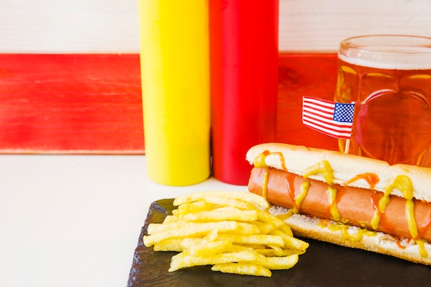 Free Photo american fast food concept with hot dog