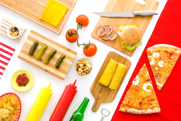 Free Photo american fast food concept with pizza