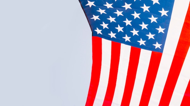 American flag on sky background